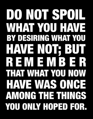 be content with what you have