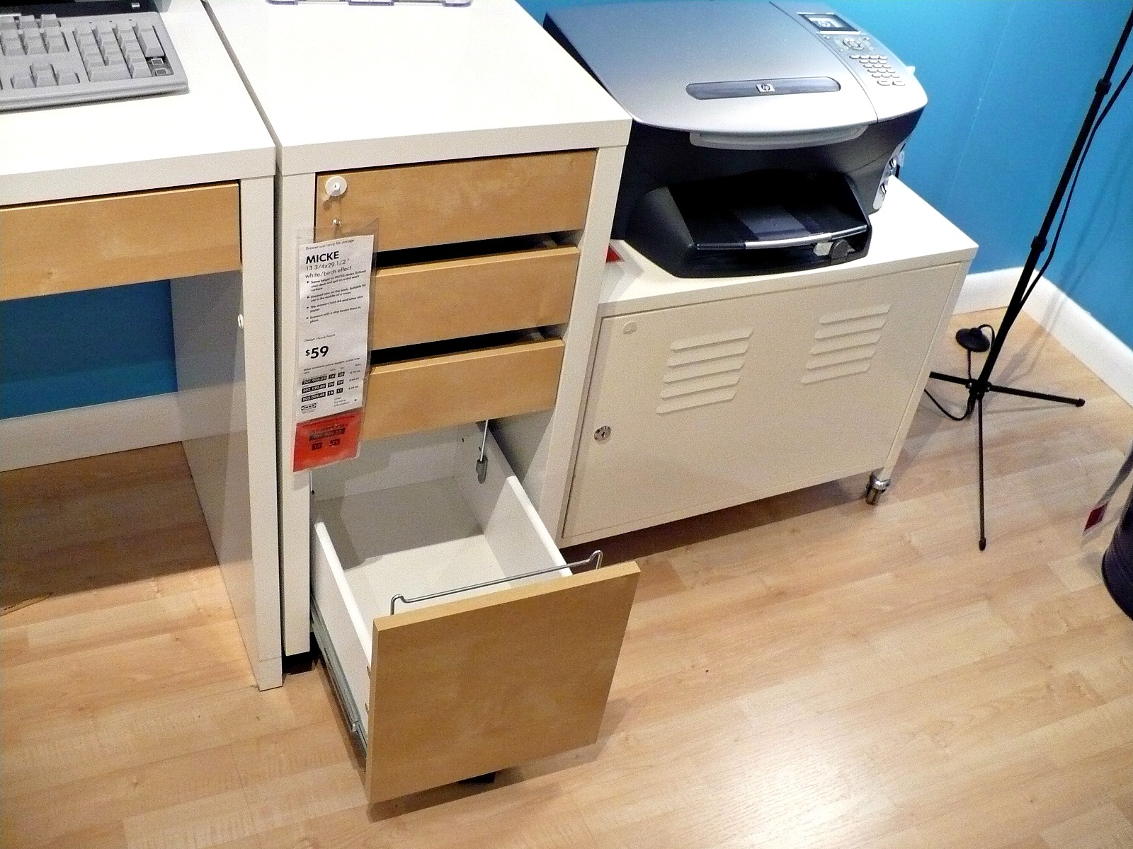 Horrible Design Of Ikea File Cabinet With Lshape Desk Also Swivel