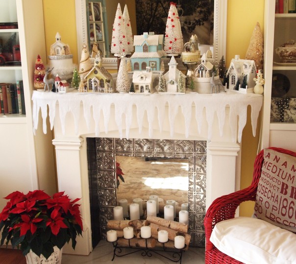 Christmas Glitter House Village via ACultivatedNest.com