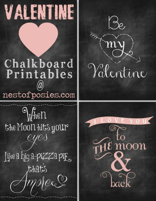 20 Free Valentine Printable Signs via Mandy's Party Printables by Nest of Posies