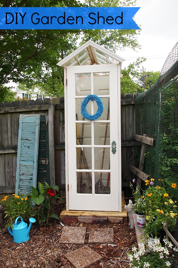 Garden Shed made from old windows and doors from A Cultivated Nest
