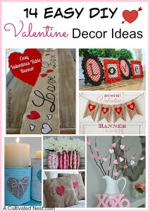 14 easy DIY Valentine's Day Decorating ideas that anyone can make.