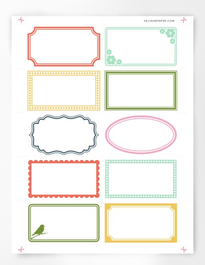 Printable Assorted Blank Labels