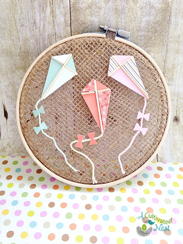Easy & Inexpensive Spring Craft - Kite Hoop Art