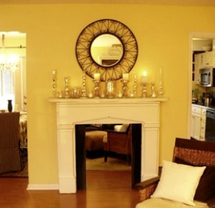 fireplace with white painted mantel