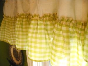 green gingham kitchen curtains