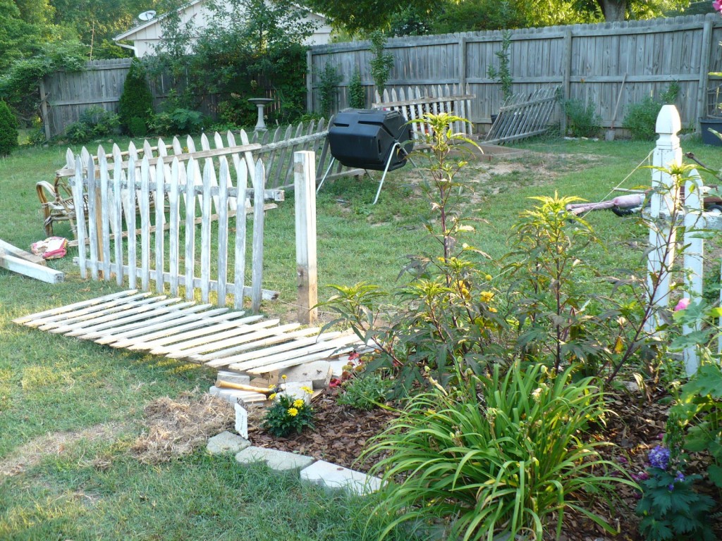 picket fence around a garden
