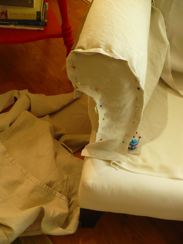 pinning a slipcover