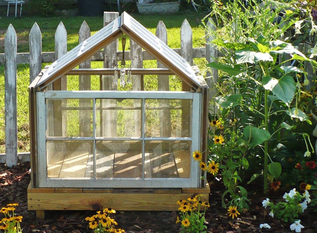 garden conservatory with fork chandelier