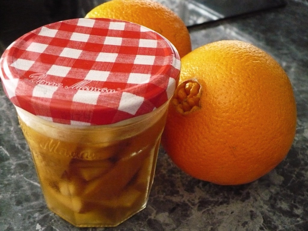 non-toxic natural cleaner made by soaking orange peels vinegar