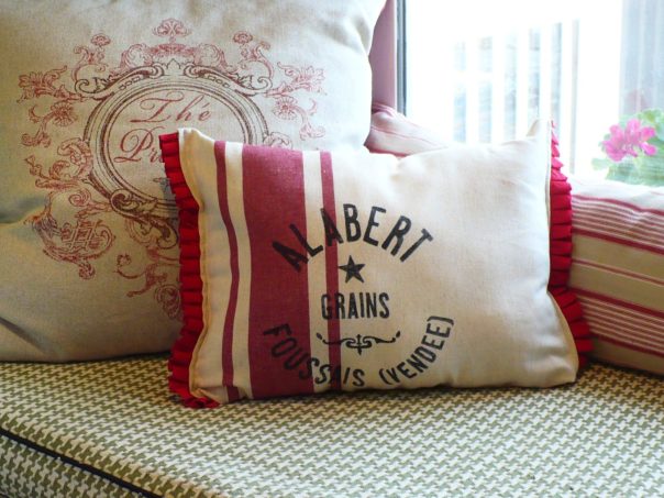 pillow made from Target kitchen towel