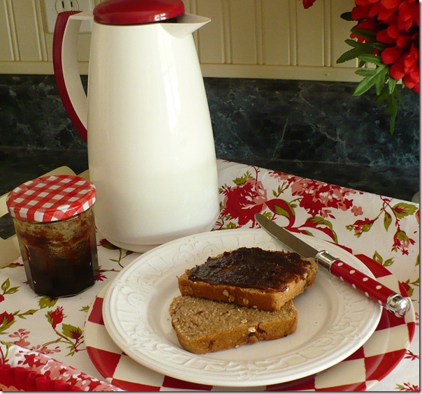 apple butter on homemade bread