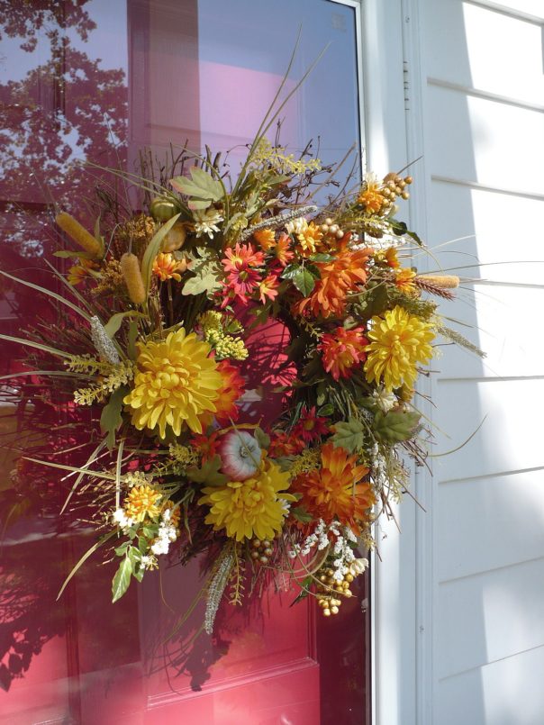 fall wreath on door