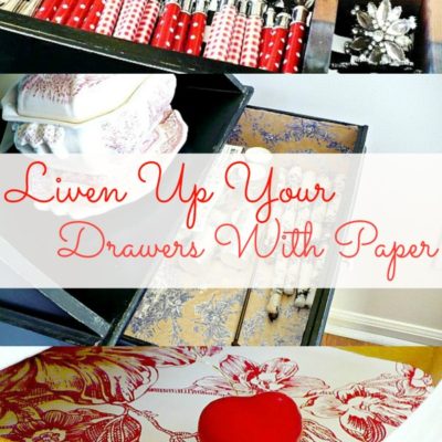 line your drawers with pretty papers