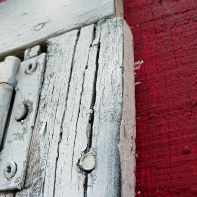 weathered barn door hinge