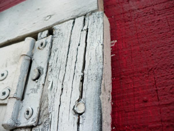 weathered barn door hinge