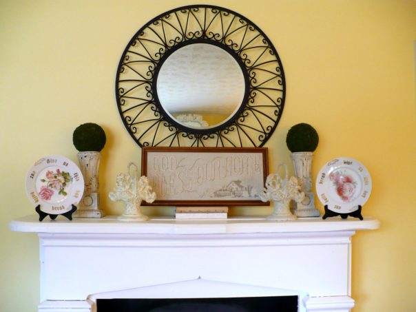 faux fireplace mantel