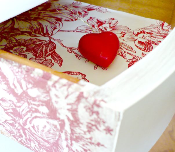 line your drawers with pretty paper