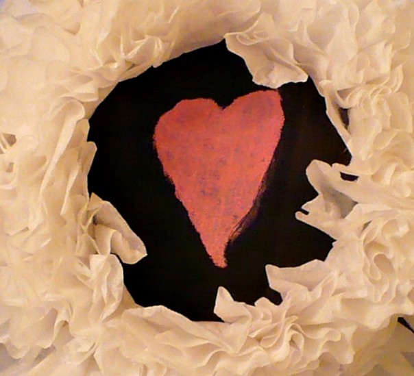 chalkboard coffee filter wreath