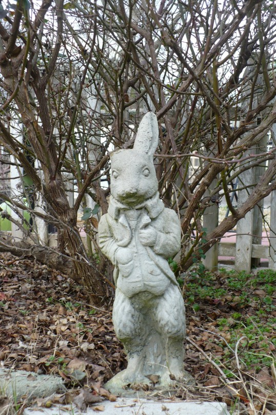 concrete garden bunny