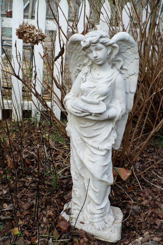 angel statue in garden