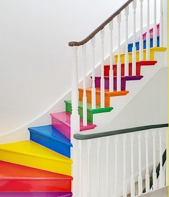 rainbow stairs | Painted Stair Ideas