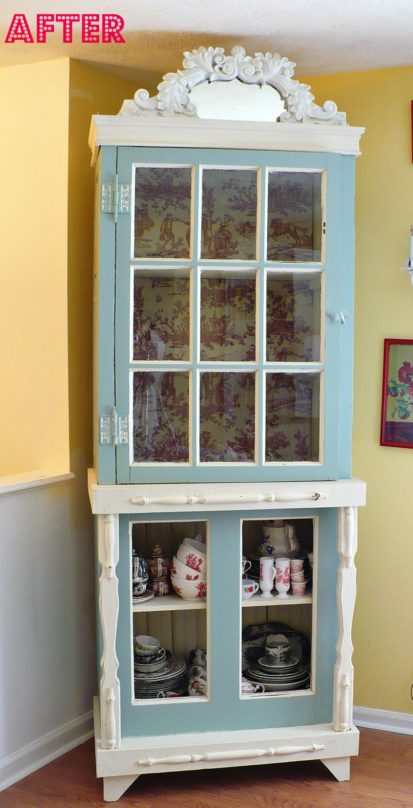 Painted china cabinet - Sherwin Williams Halcyon Green