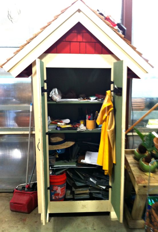 inside small garden shed