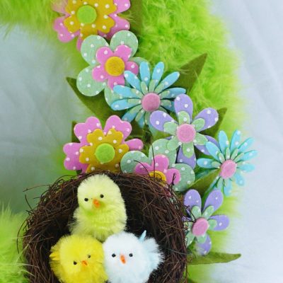 nest with easter chicks