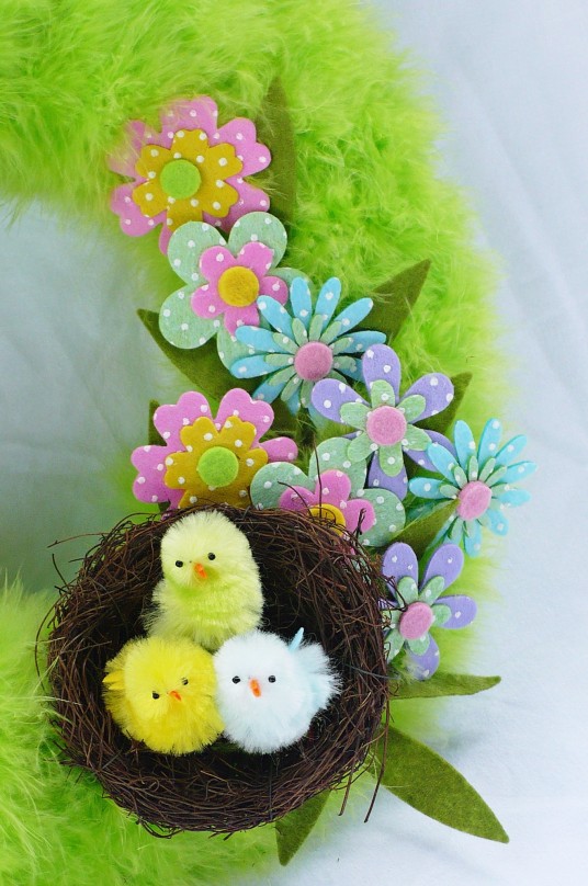 nest with easter chicks