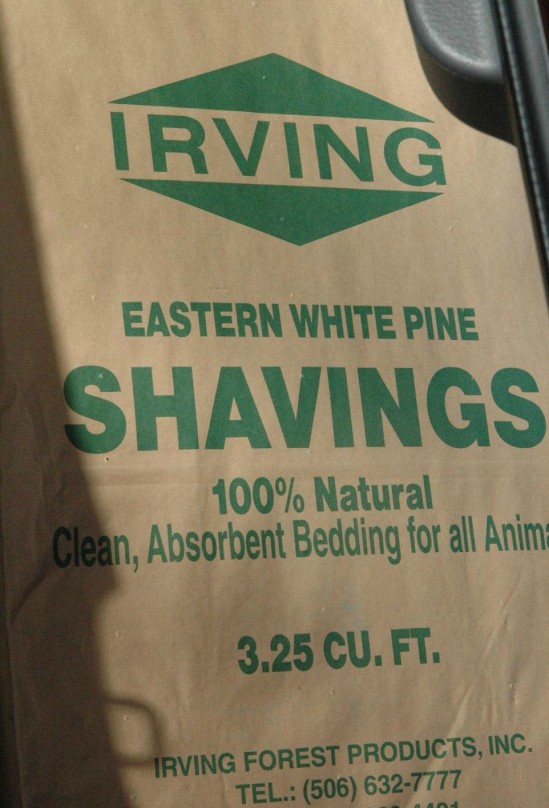 bag of pine shavings for chickens