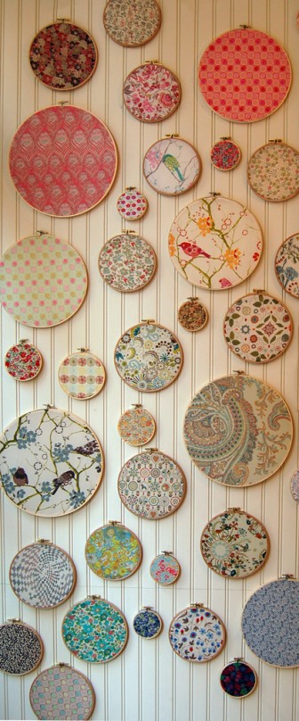 embroidery hoop wall art - purl bee hoop art wall