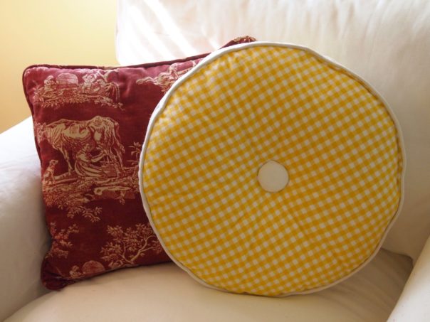 yellow gingham pillow