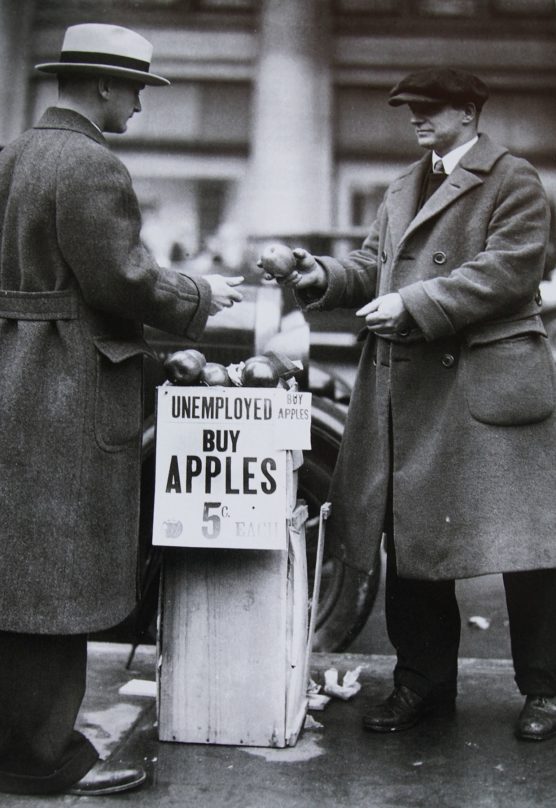 selling apples during the Depression