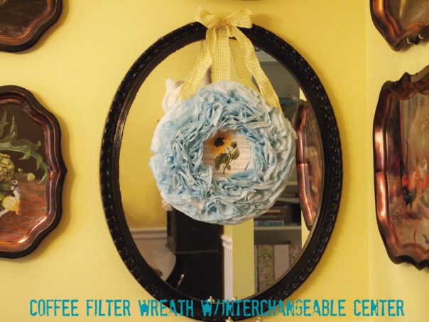 aqua coffee filter wreath