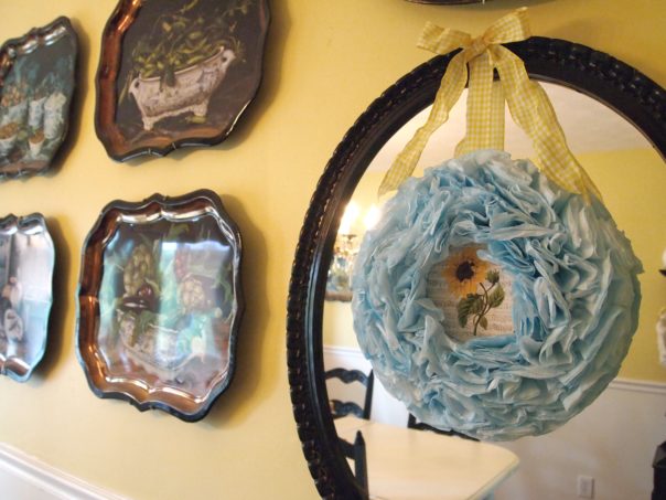 a cultivated nest aqua coffee filter wreath