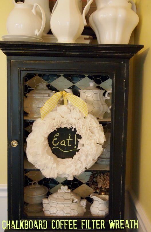 Chalkboard Coffee Filter Wreath