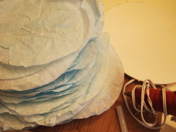 stack of dyed coffee filters