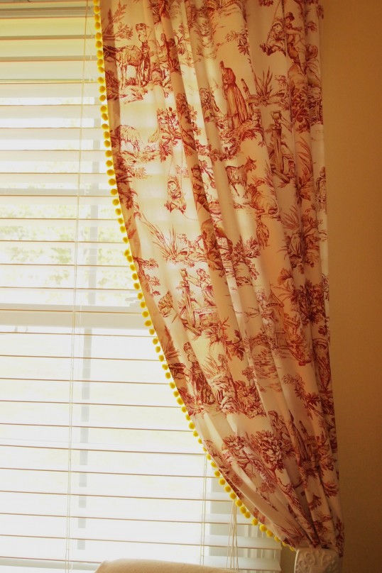 changing store bought curtains with trim