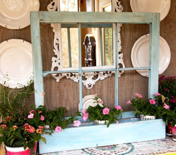 Using Old Windows- Lots of great ideas for ways you can use old windows in your home and garden. They add charm, style, and elegance to your space. #ACultivatedNest