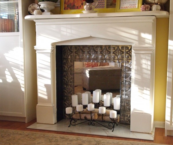 faux fireplace