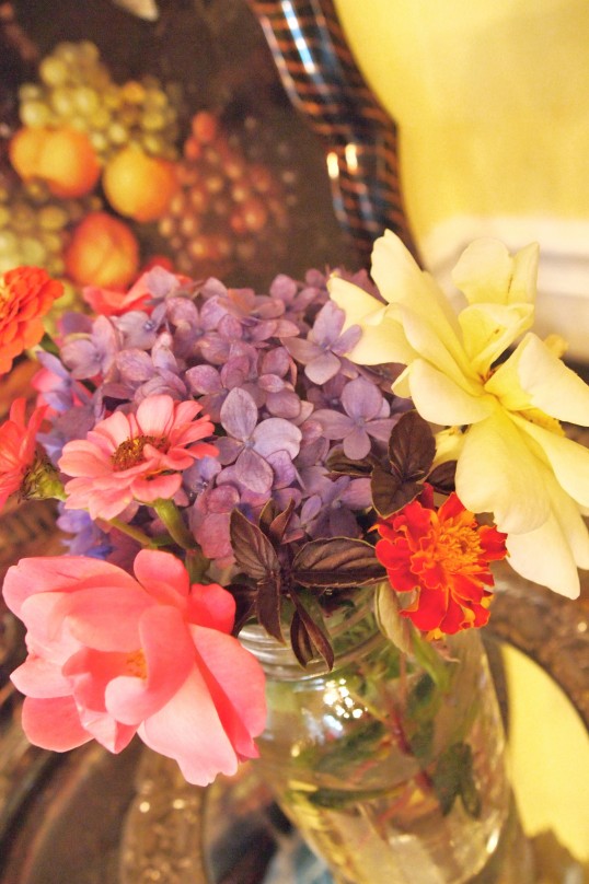 flowers in a ball jar