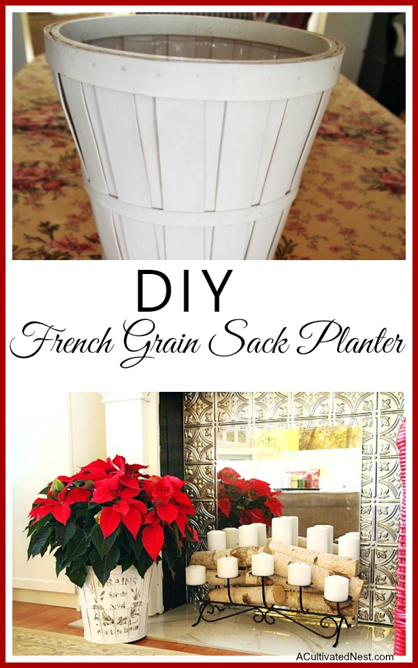 DIY Christmas Decoration idea - French Grain Sack Freezer Paper Transfer Method