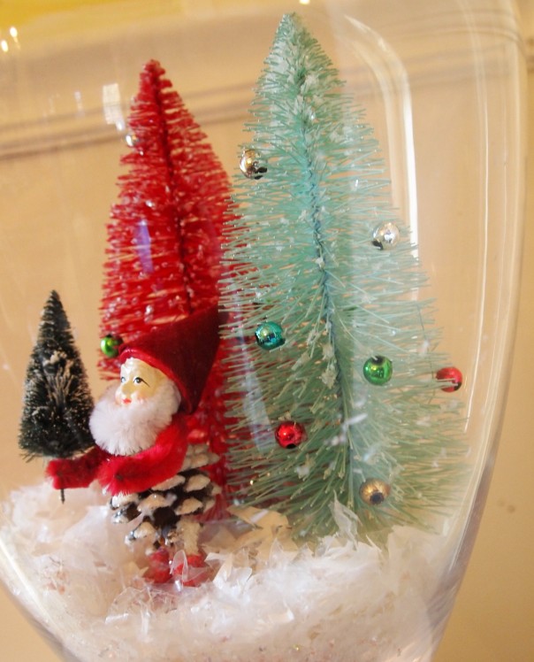 bottle brush trees in apothecary jar