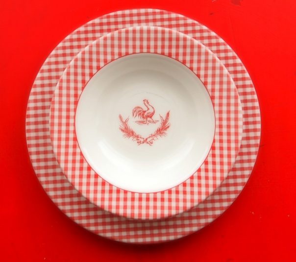 gingham & rooster bowl - A Cultivated Nest