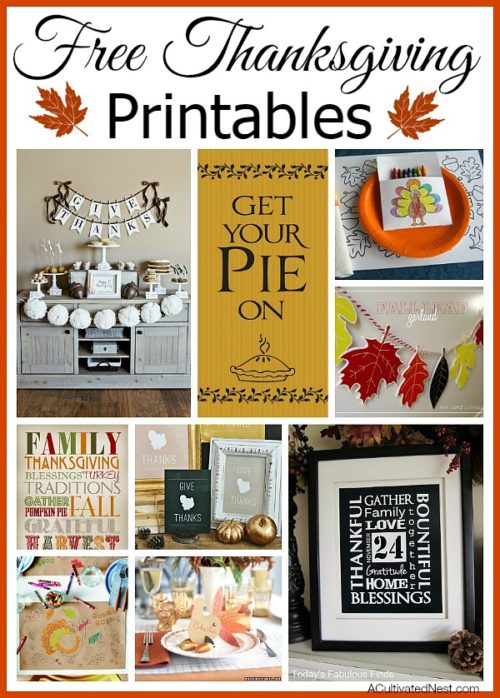 13 Free Thanksgiving Printables - Kids Crafts &amp; Home Decor