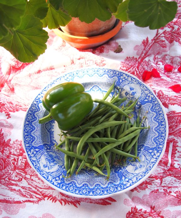 green pepper & green beans @ A Cultivated Nest