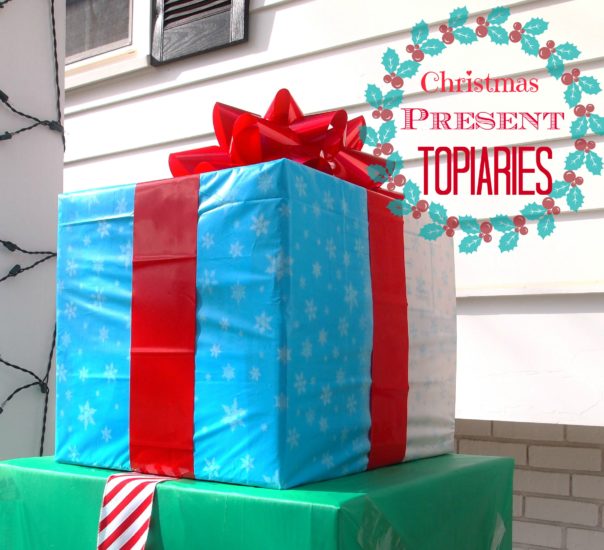  Great holiday curb appeal project! DIY Christmas Present Topiary