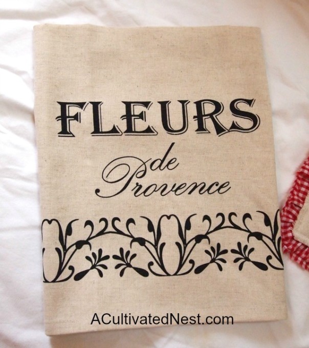 French Fleurs tea towel