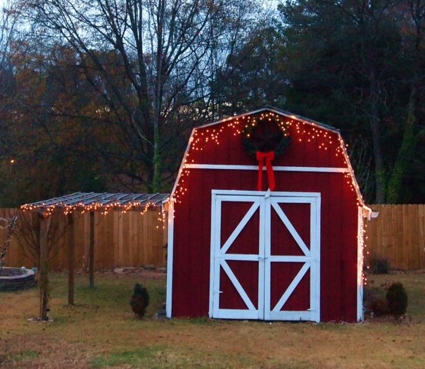 barn at night